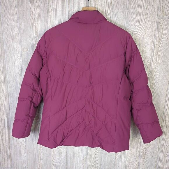 L L Bean Womens Size XL Full Zip Front Puffer Jacket Coat Purple Purple Pockets - Picture 2 of 6